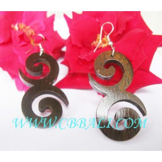 Organic Wood Mahogany Earrings